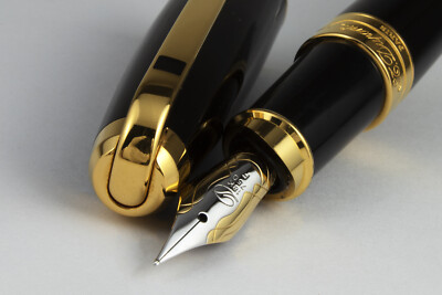 S.T. DuPont Black and Gold Olympio Fountain Pen | eBay