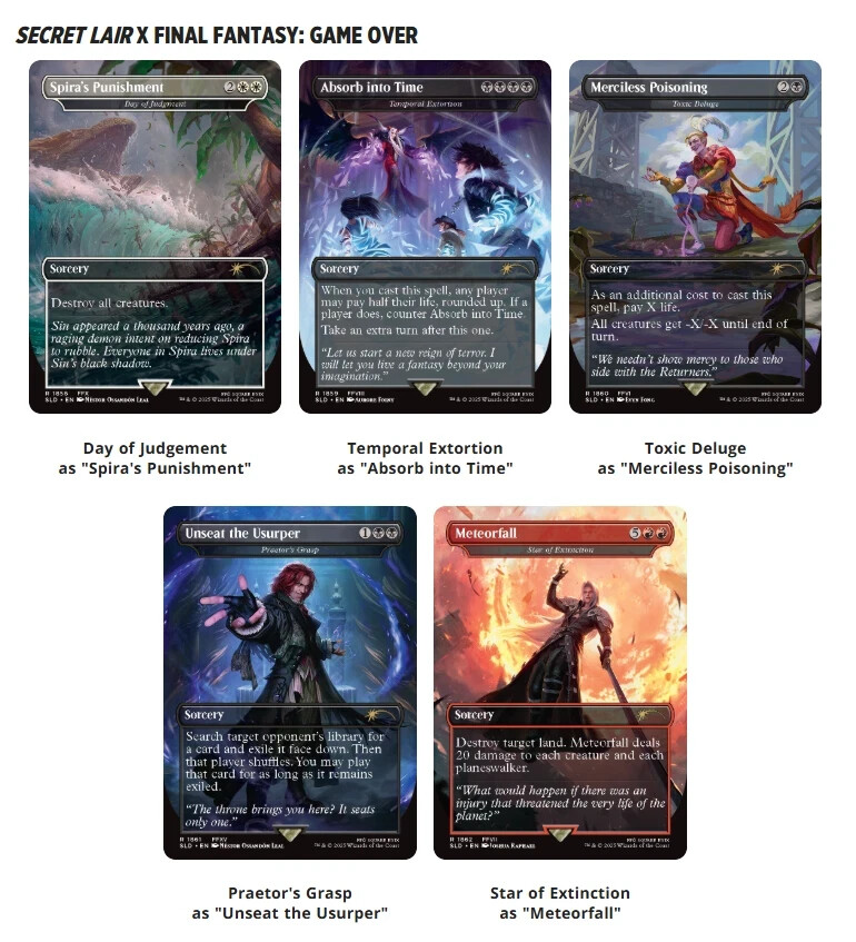 MTG FF secret lairノンフォイル版 開封済み MTG Secret Lair x FF