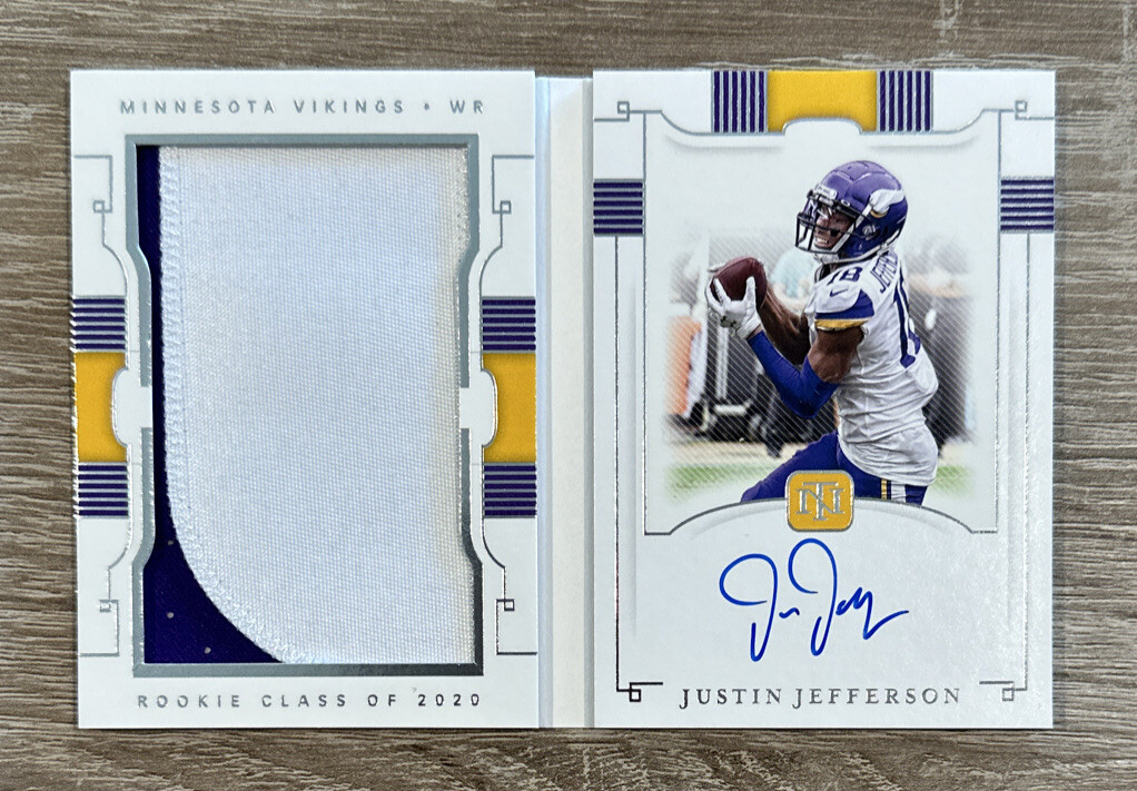 JUSTIN JEFFERSON 2020 National Treasures JUMBO PRIME SIGNATURES