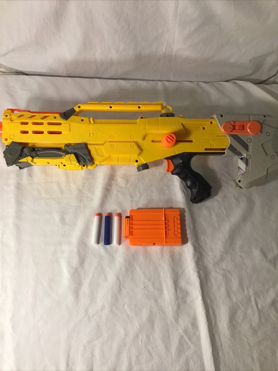 Longshot Nerf Gun CS6 N Strike Sniper Rifle Gun with Dart Yellow