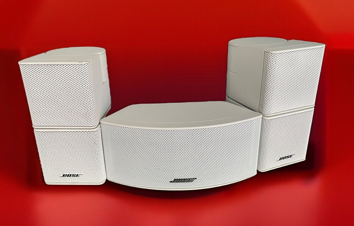 3 Bose Jewel Cube Speakers Only White With Horizontal 100% Working