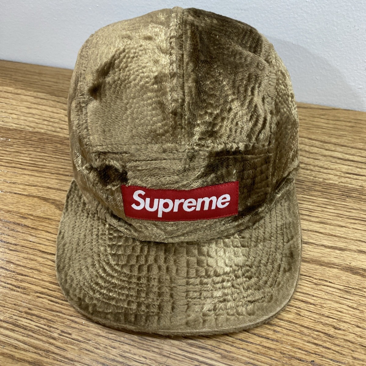 Supreme Croc Embossed Velvet Camp Cap Red Box Logo | eBay