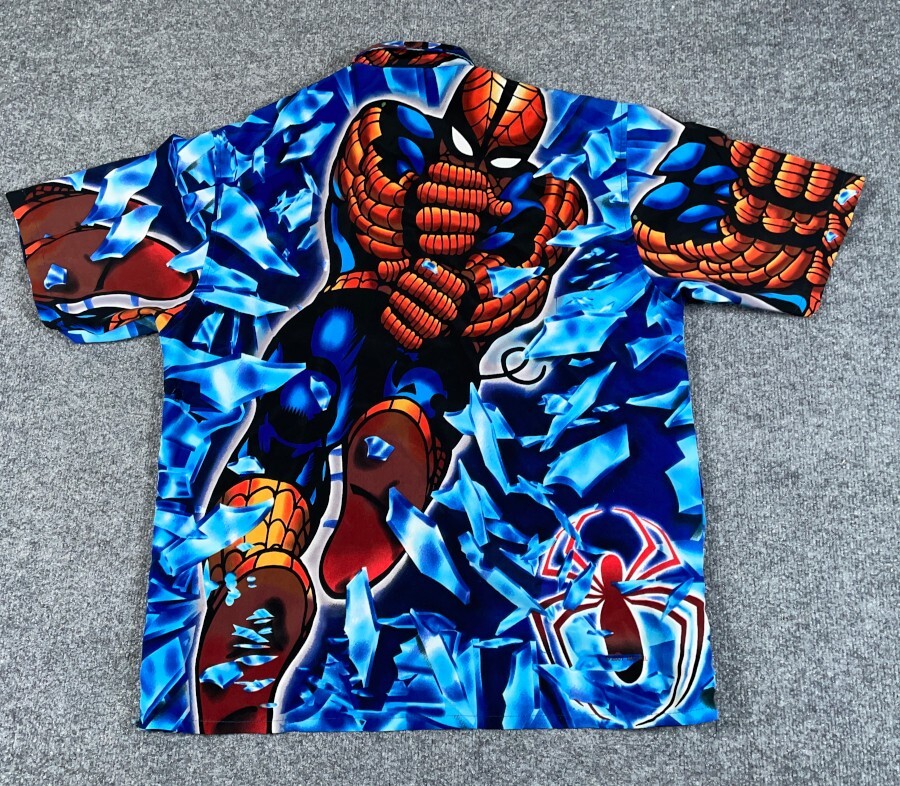 VTG Y2K Marvel Spider-Man All Over Print Shirt Adult Large AOP