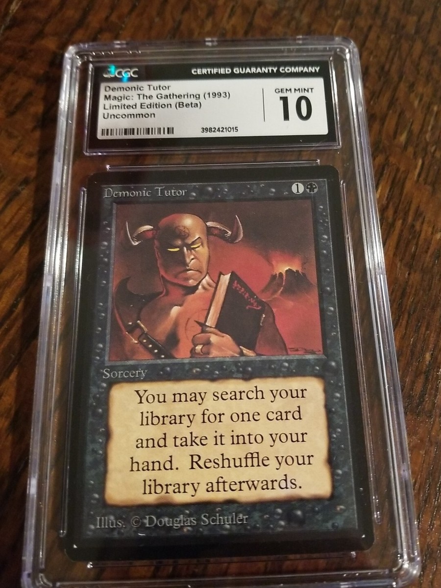 MTG Beta Demonic Tutor CGC 10 Gem Mint Top Pop None Higher 1993 | eBay