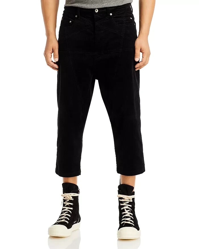DRKSHDW L127619 Mens Black Rick Owens Collapse Regular Fit Cropped