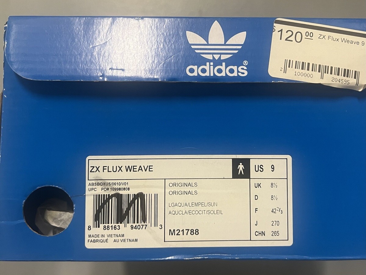 ADIDAS ORIGINALS ZX FLUX WEAVE OG AQUA BLUE PURPLE YELLOW M21788