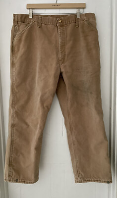 Vintage Carhartt Insulated Canvas Work Pants Jeans Red Lined 42 x