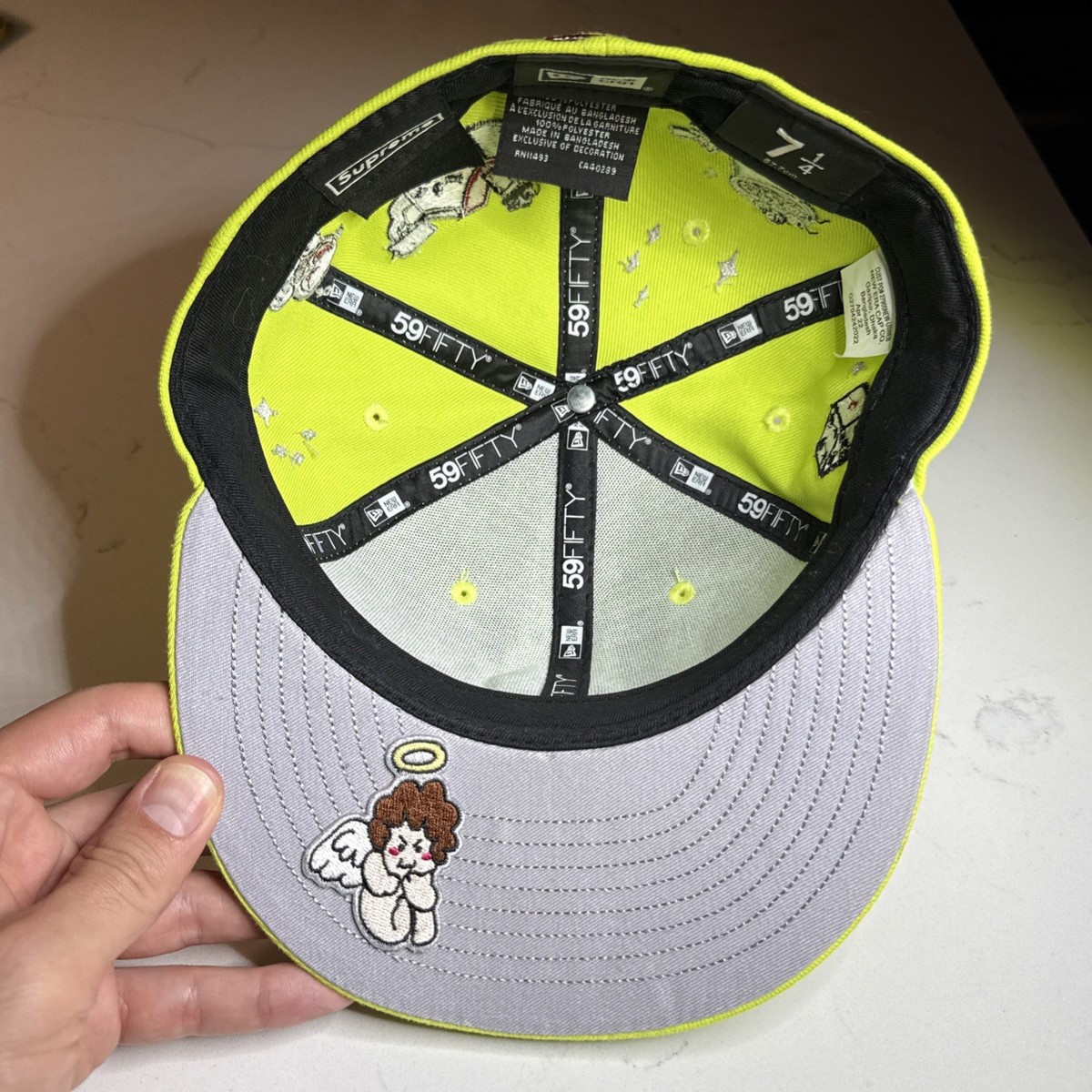 Supreme S Logo Characters New Era Fitted Hat Neon Green Size 7 1/4