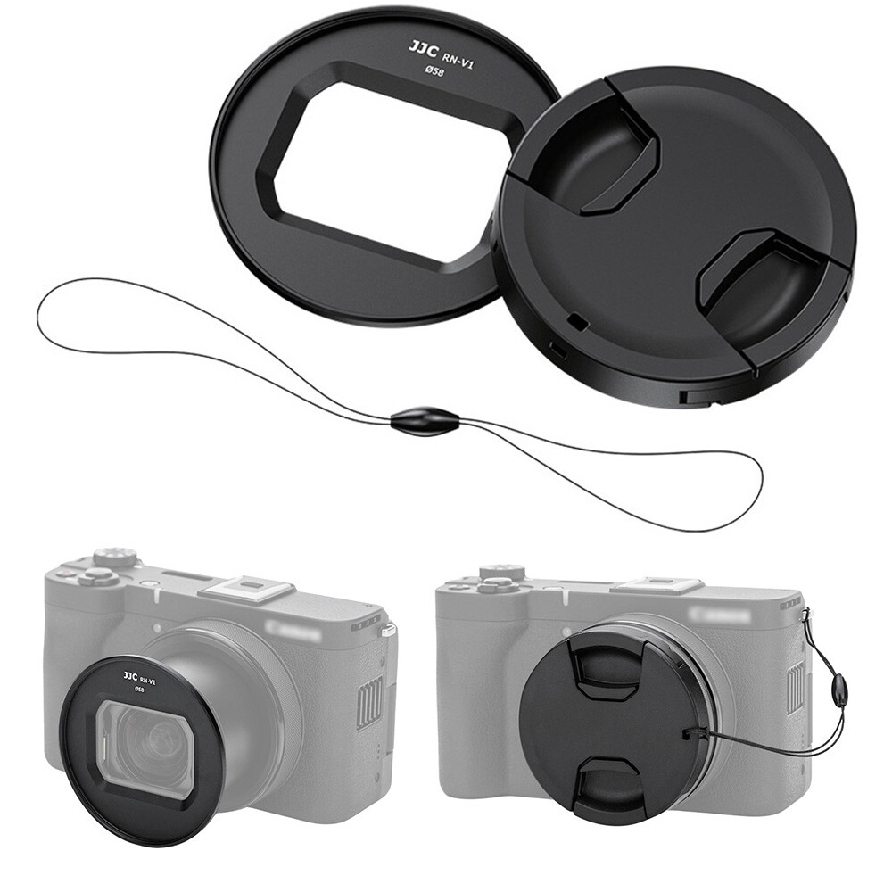 JJC Adherent Thread 58mm Filter Adapter Lens Cap for Canon