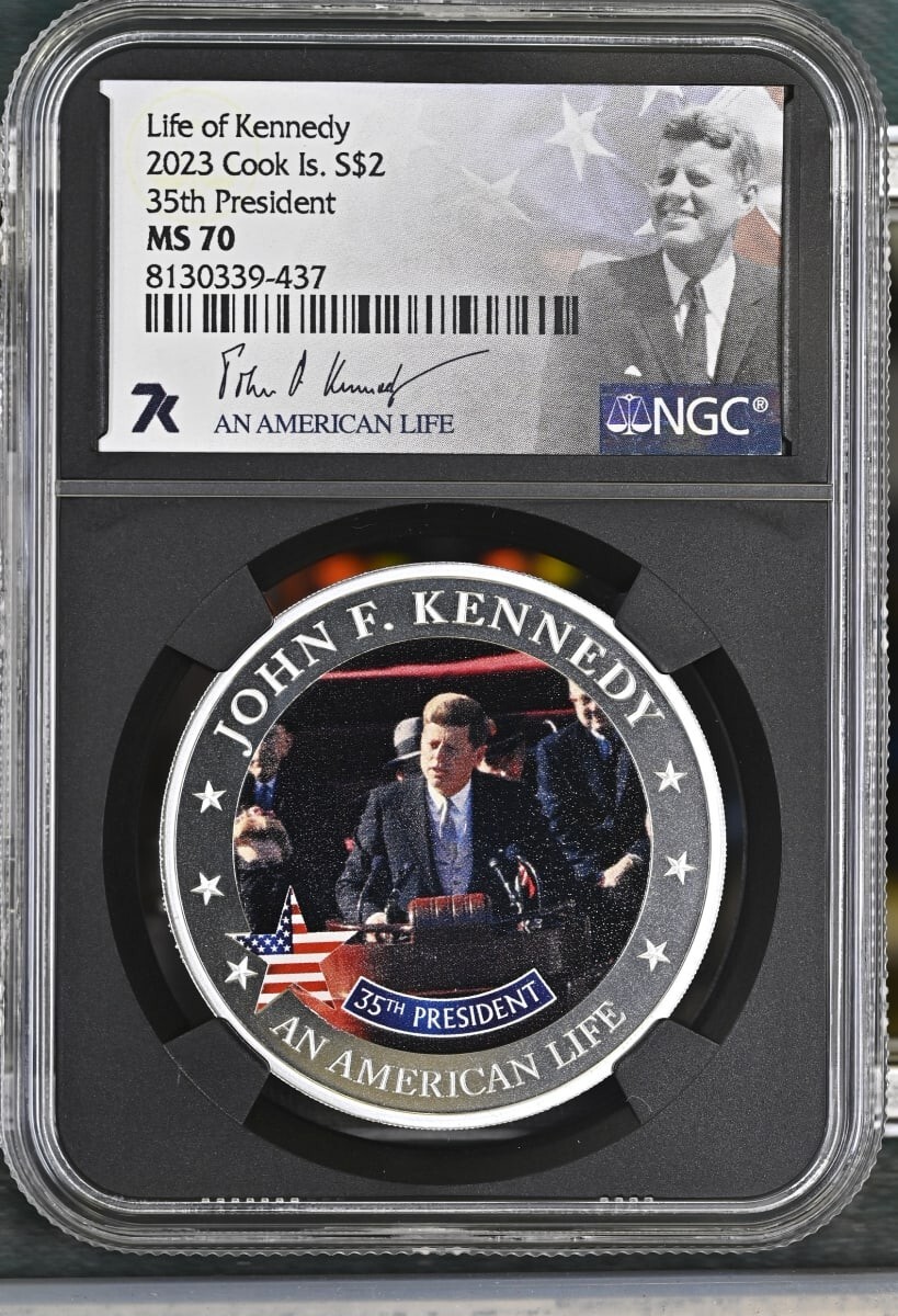 Life of Kennedy - 35th President 1/2 oz Silver Coin 2023 MS70 7K