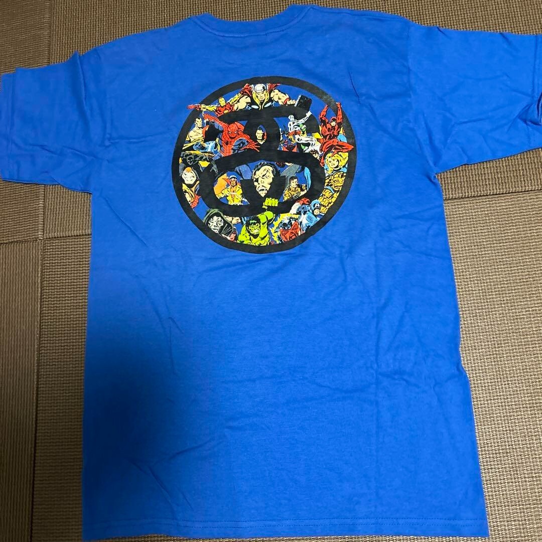 超希少】STUSSY×MARVEL スパイダーマン コラボ Tシャツ 青 M