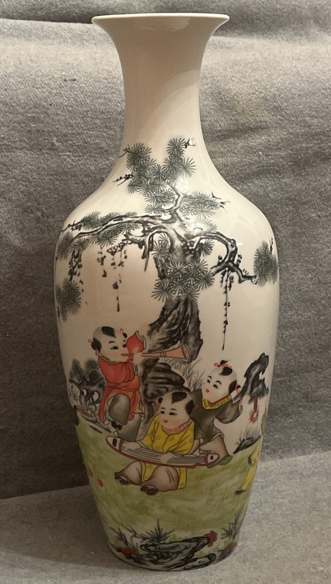 般若勘渓造 鋳銅 昌龍刻 志波彦神社・鹽竈神社絵 花瓶