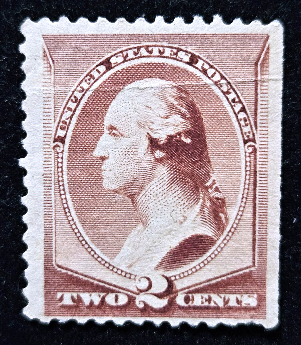 アメリカ ジョージ・ワシントン2セント使用済切手 レッドリネン US
