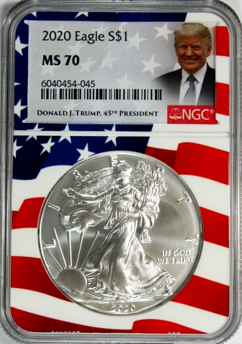 希少！イーグル銀貨 トランプ大統領 2020 PCGS MS70