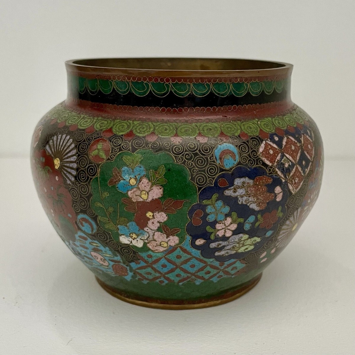 1850 七宝焼景泰藍花瓶2客