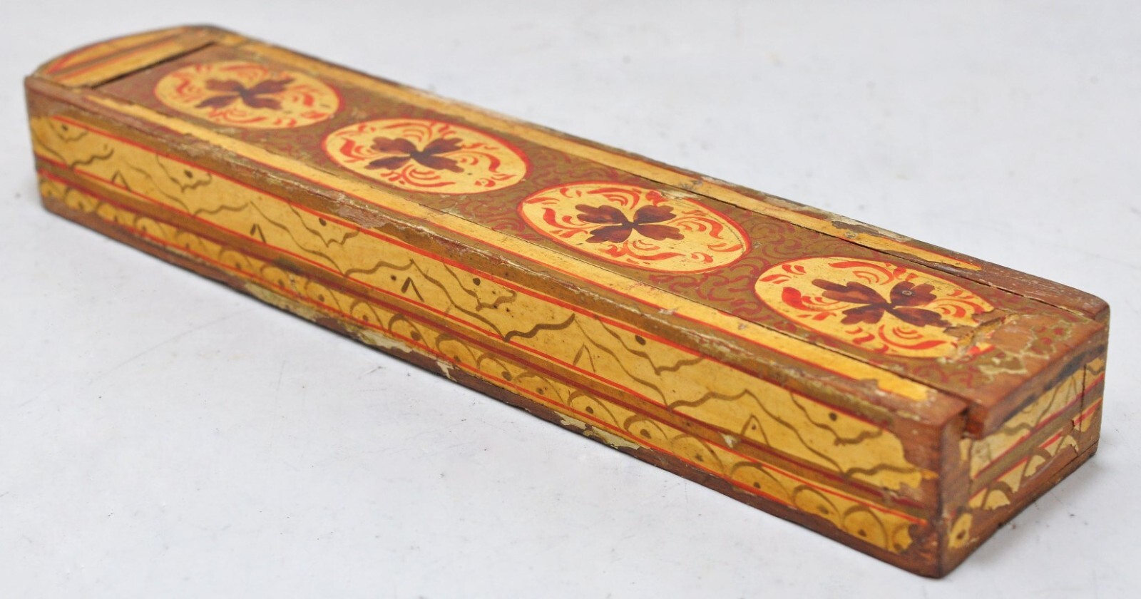 Vintage Wooden Pencil Stationary Box Original Old Hand Crafted
