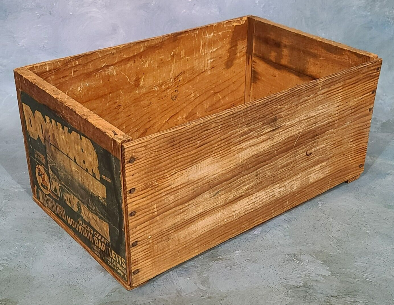 Vintage Wooden Crate Box California Fruit Exchange Donner 19x9x12