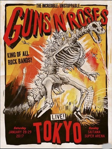 Guns N' Roses Limited Edition Lithograph Poster Red 2022.11.06 | eBay