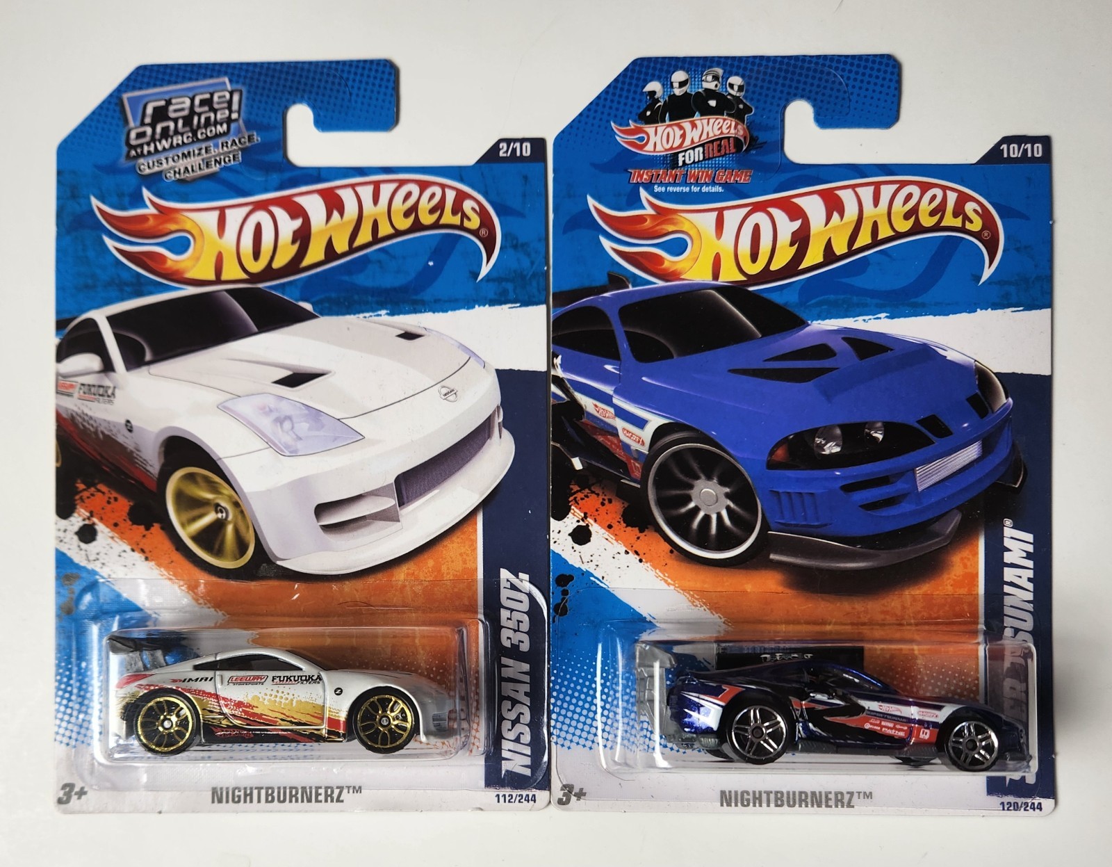 2011 Hot Wheels Nightburnerz Nissan 350Z White - Super Tsunami