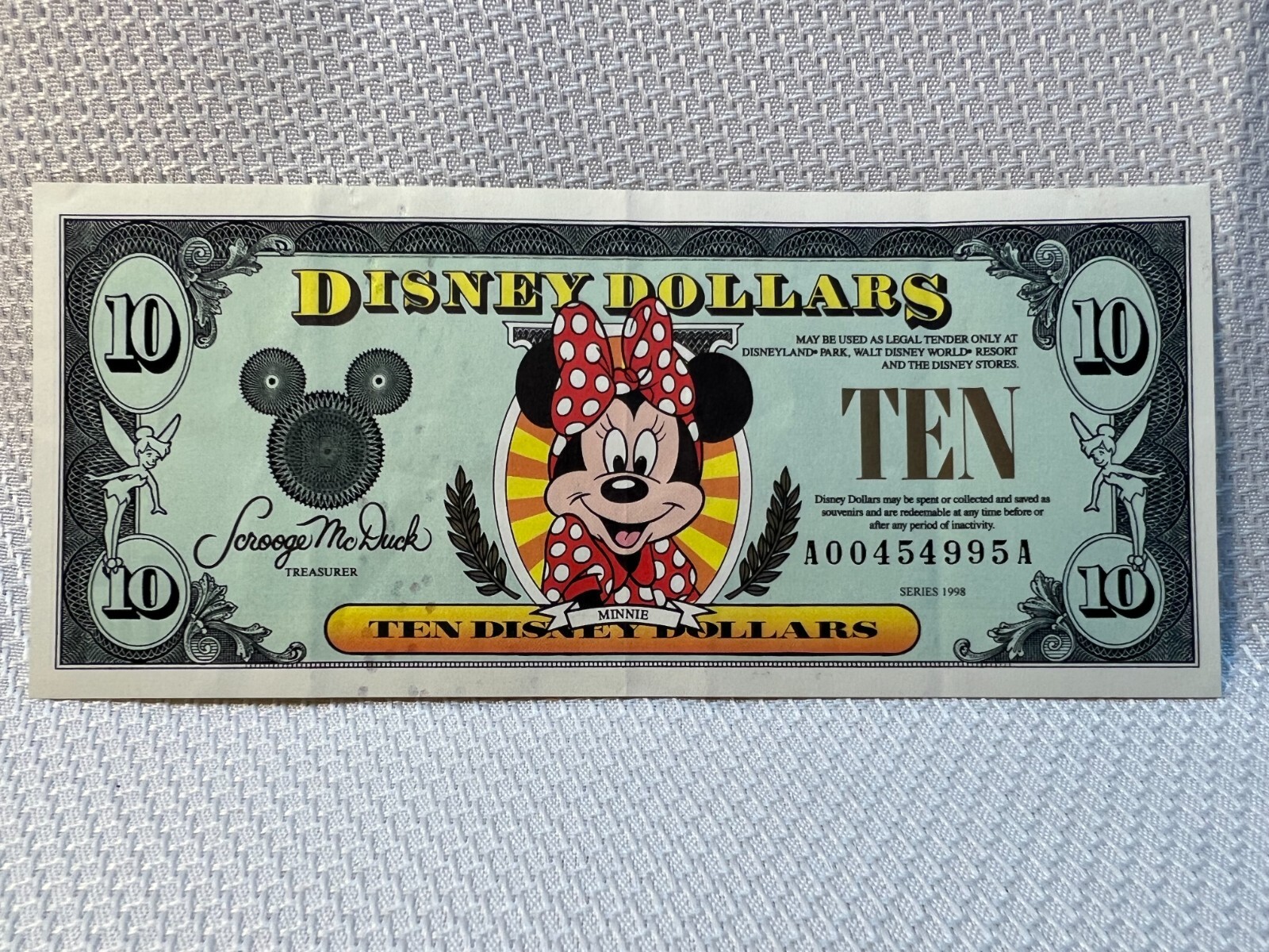 Disney Dollars 10ダラー ミニーマウス 2005年 Disney Dollars 10