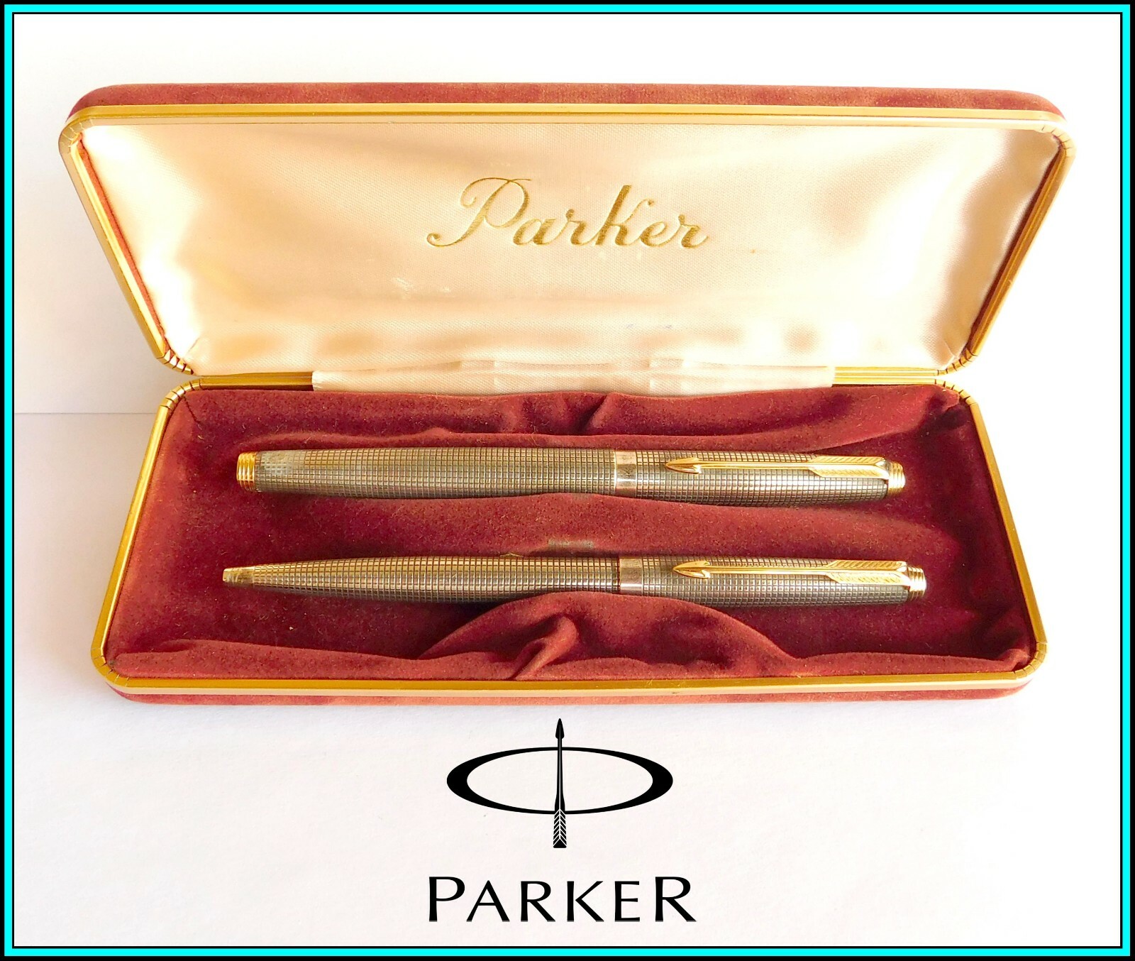 VINTAGE PARKER 75 Sterling Silver Set: Fountain & Ballpoint Pens