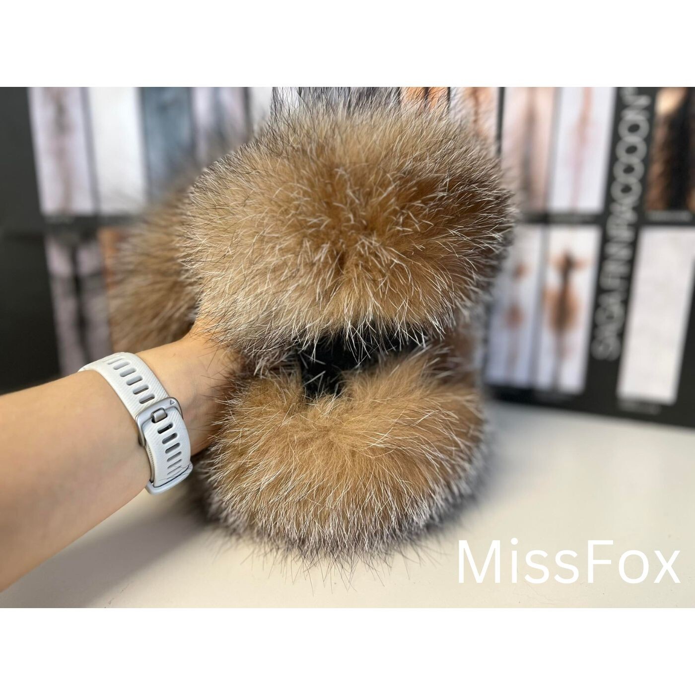 Amber frost fox real fur mini tube (Saga Furs) | eBay