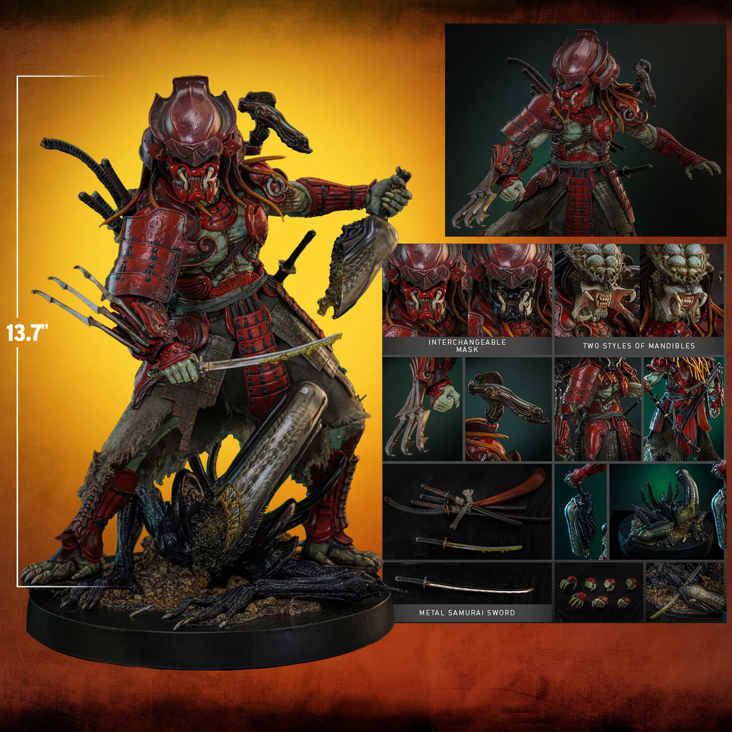 Hot Toys Akaoni Samurai Predator 2.0 Takayuki Takeya 1/6 Scale