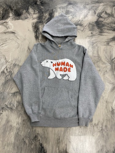 Human Made X Kaws Polar Bear Hoodie Grey Medium Pizza Authentic | eBay