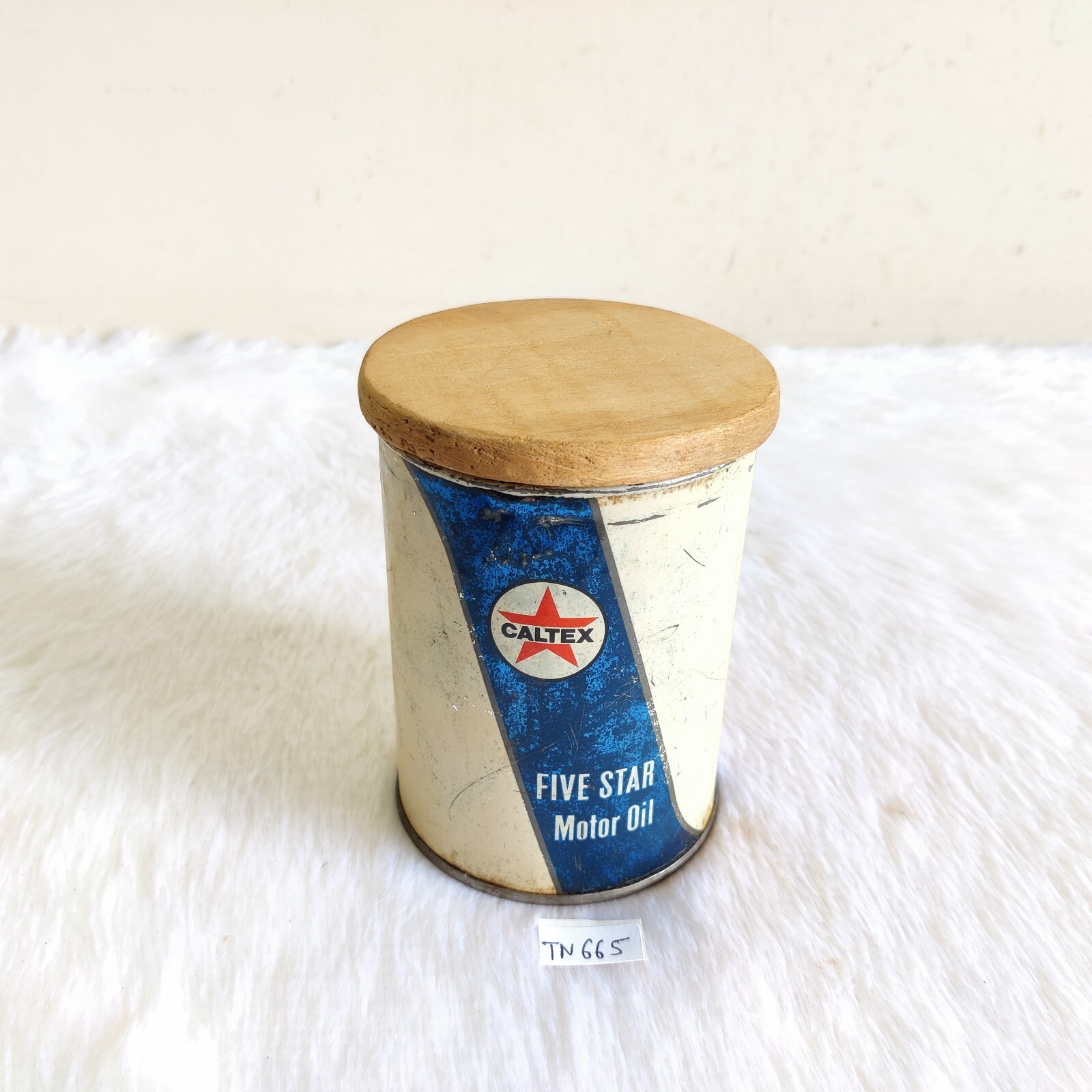 Vintage Caltex Five Star Motor Oil Advertising Tin Box USA