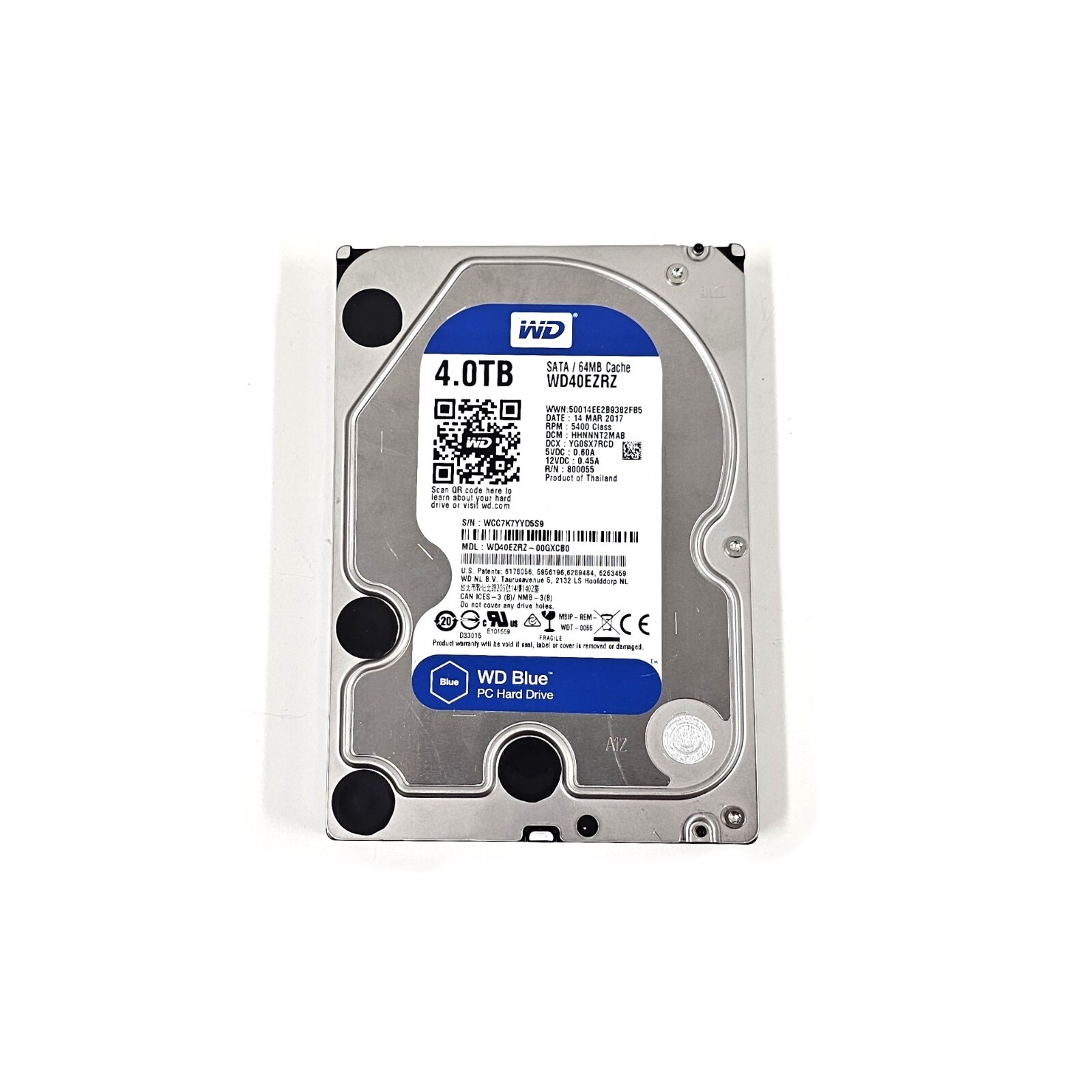 4TB SATA Western Digital WD40EZRZ-00GXCB0 5400rpm 64MB HDD 3.5