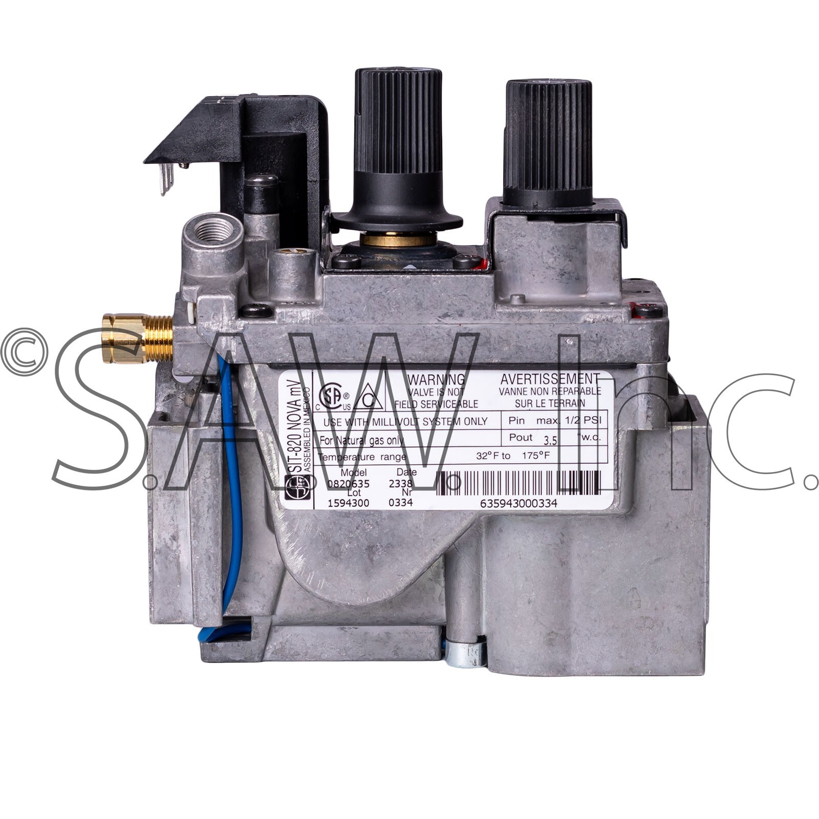 43K07 Lennox 820 Nova mV Natural Gas Millivolt Gas Valve for Vent