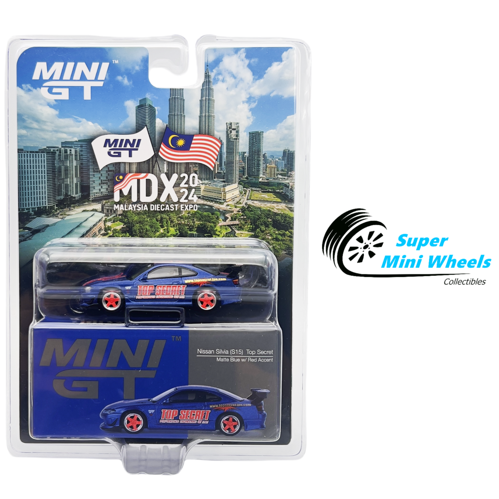 Mini GT 1:64 Nissan Silvia S15 Top Secret Matte Blue MDX 2024