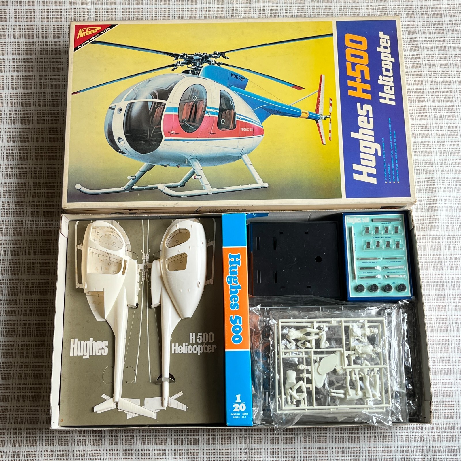 Nichimo Hughes H500 Helicopter 1⁄20 Model Kit Kawasaki Motorized
