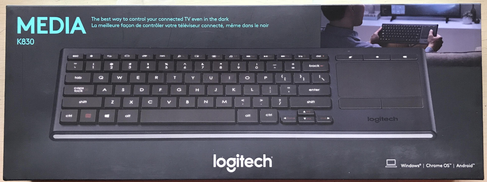 Logitech K830 Illuminated Keyboard with Touchpad - Brand New