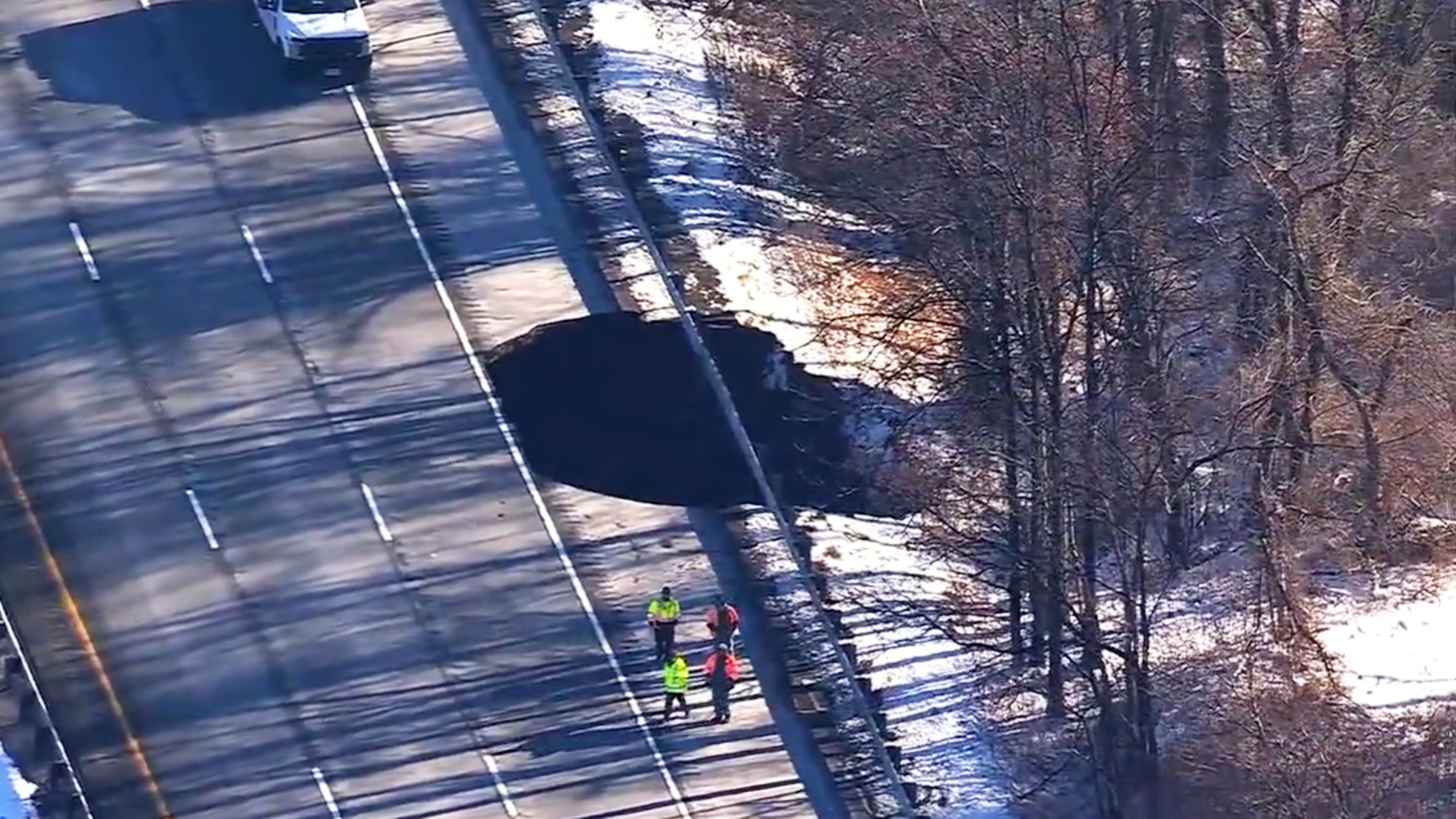 Sinkhole on New Jersey interstate was caused by collapse of