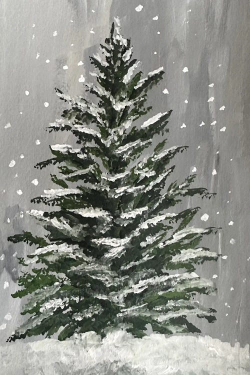 Winter Christmas Tree Canvas Wall Art by Romana Khomyn | iCanvas