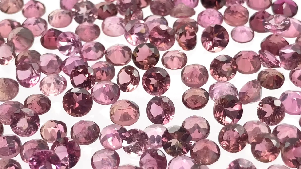 動画】宝石質ピンクトルマリンAAA ルース ラウンドファセットカット4