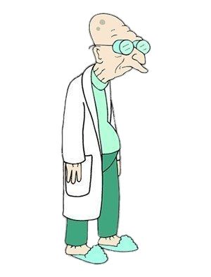 Check out this transparent Futurama Professor Farnsworth standing