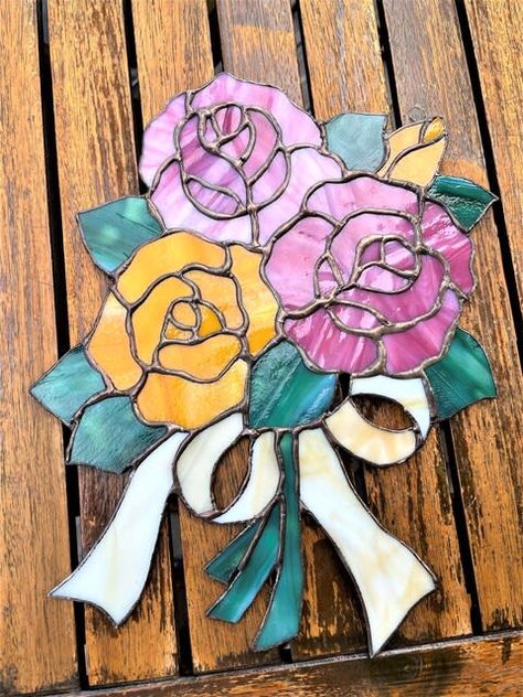 グラスアート 薔薇 ウェルカムボード 美女と野獣 ウェルカムボード