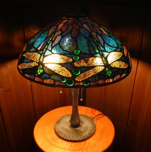 アンティーク ステンドグラス 卓上ランプ トンボ とんぼ ティファニー