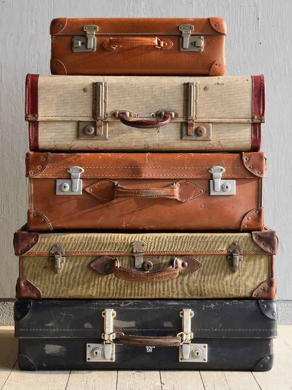湯布院アンティーク英国ヴィンテージ トラベルバッグ 革製