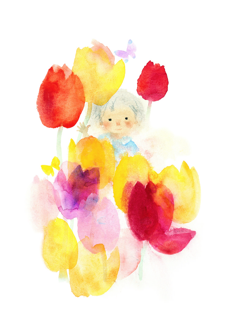 いわさきちひろ 水彩画 新品 箱付き 美品 最終値下げ いわさきちひろ