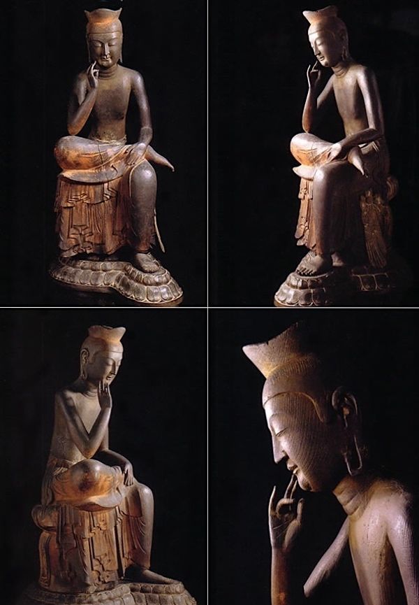 新羅仏 』弥勒菩薩 (半跏思惟座像 李朝 朝鮮美術 仏教美術) 仏像】リアル