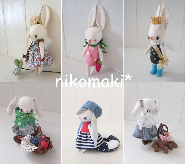 手作りウサギ人形 サーニットドール 作家様