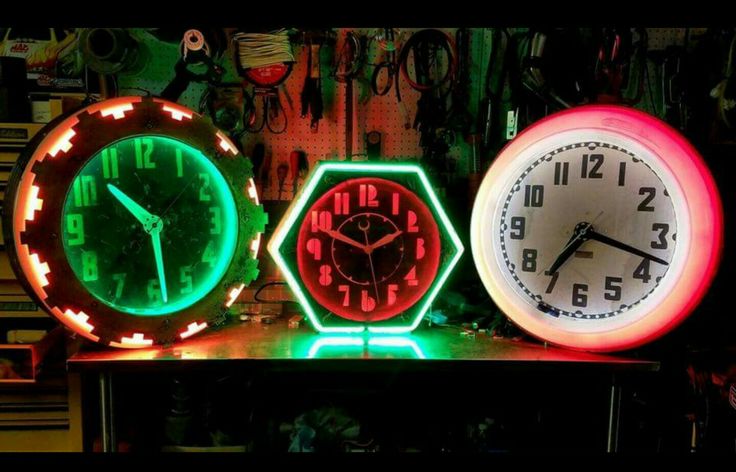 1930's/40's アールデコ レッド ネオン クロック Original Neon Clocks