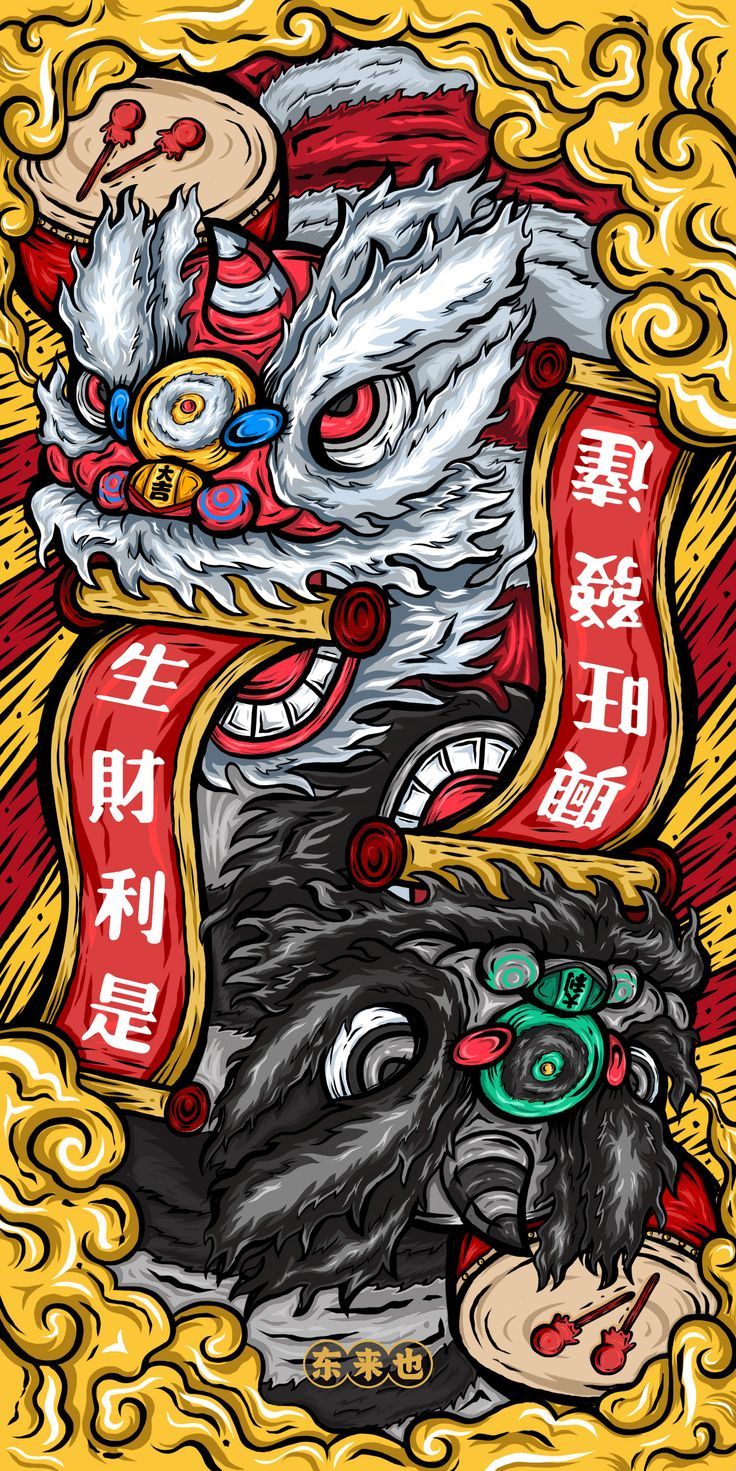 タンポポライオン原画Japanese pop art