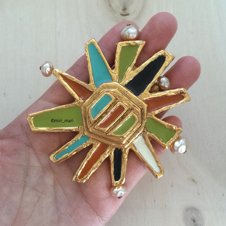 vintage】訳あり クリスチャンラクロワ エナメル蝶ブローチ 美品