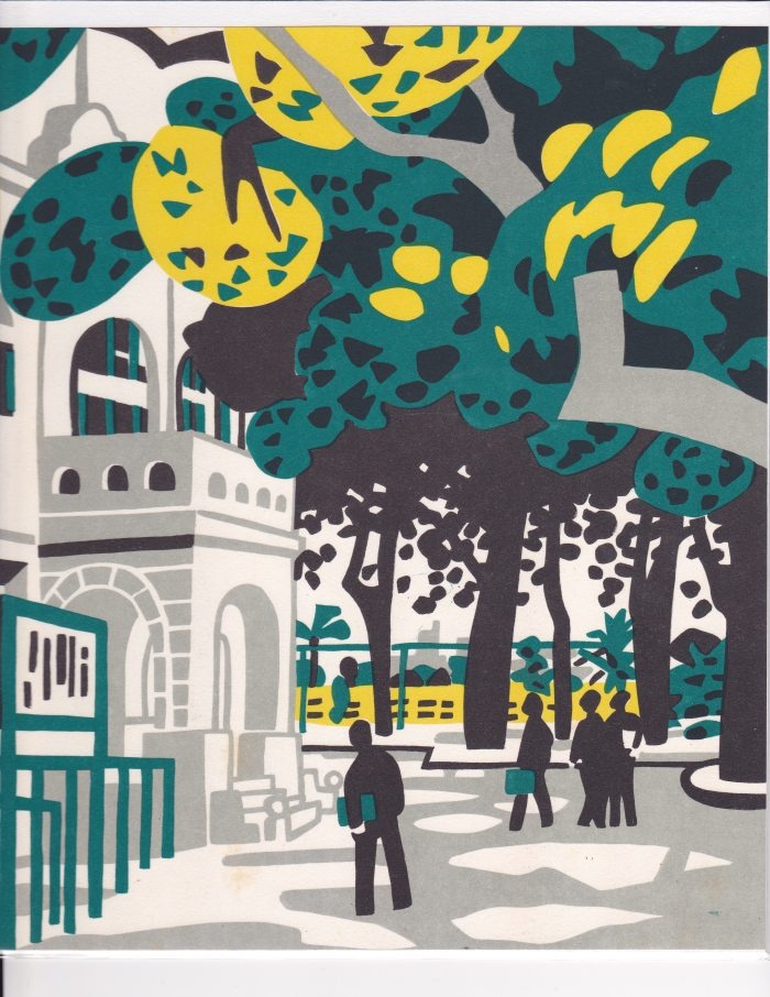 川西英 山の風景 布染 神戸風景 川西英 山の風景 布染