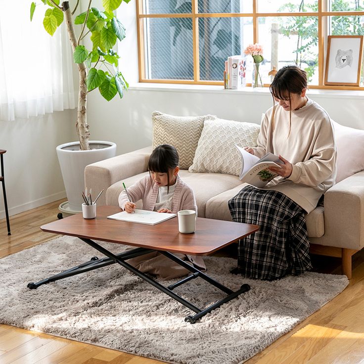 公式 モモナチュラル momonatural 昇降式ローテーブル MOMO natural