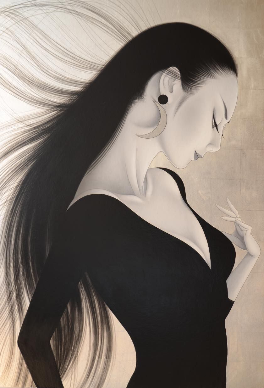 鶴田 一郎 エクスタシー 希少 レア 美人画 ノエビア パズル 完成品 額